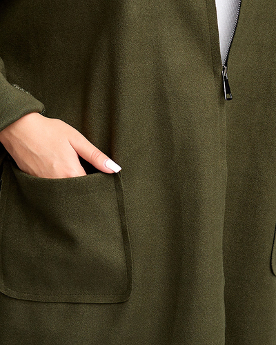 Timeless women's coat jacket in dark green - Clothing
