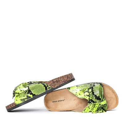 Neon green snake skin sandals Snake Skin - Footwear