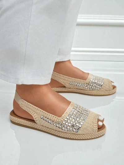 Women's espadrille sandals with rhinestones Belle Sparkle
