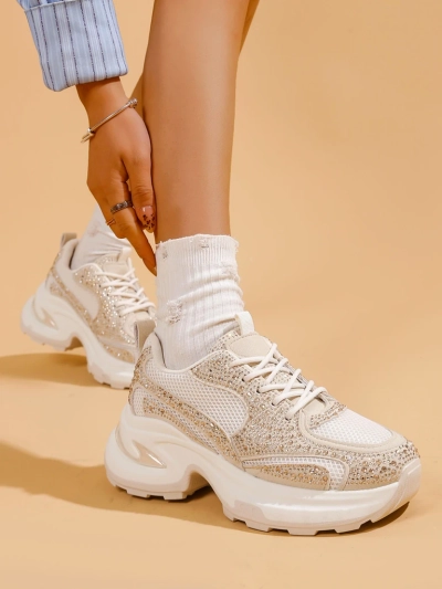 Royalfashion Women's Sports Sneakers with Rhinestones Bloss