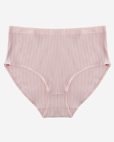 Pink ribbed panties for women- Underwear