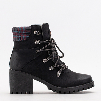OUTLET Black women's boots on the post Royaltan - Footwear
