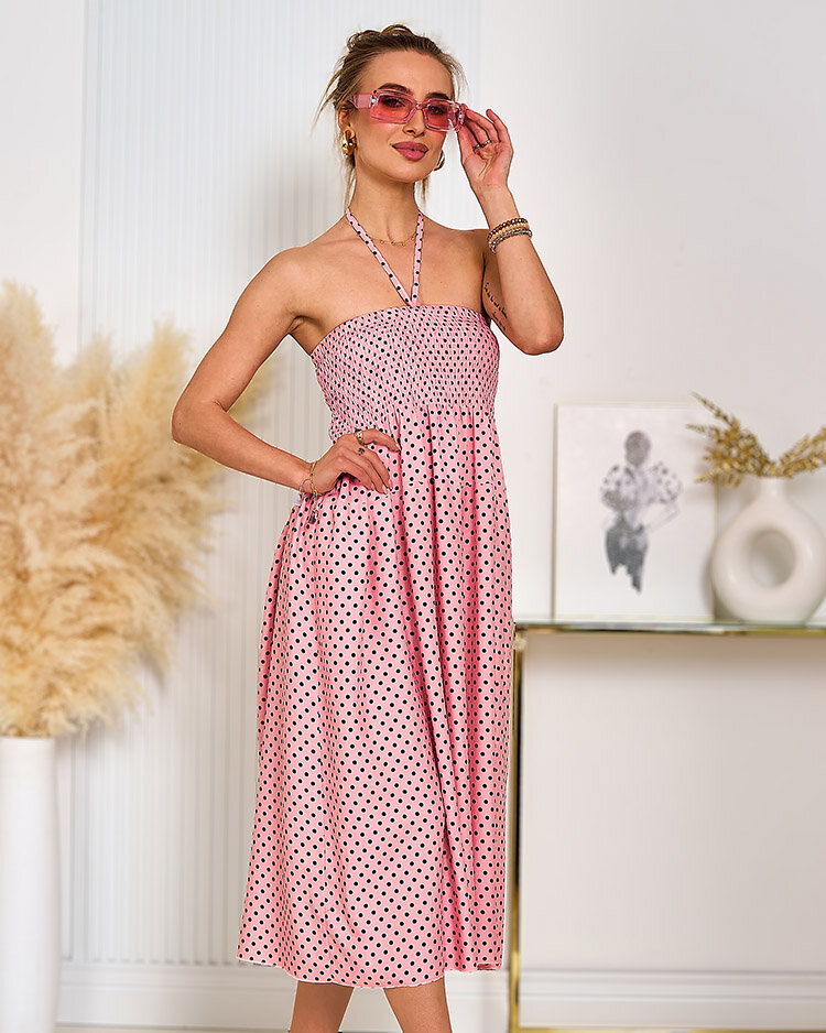 Royalfashion Женское платье в горошек длиной до колена