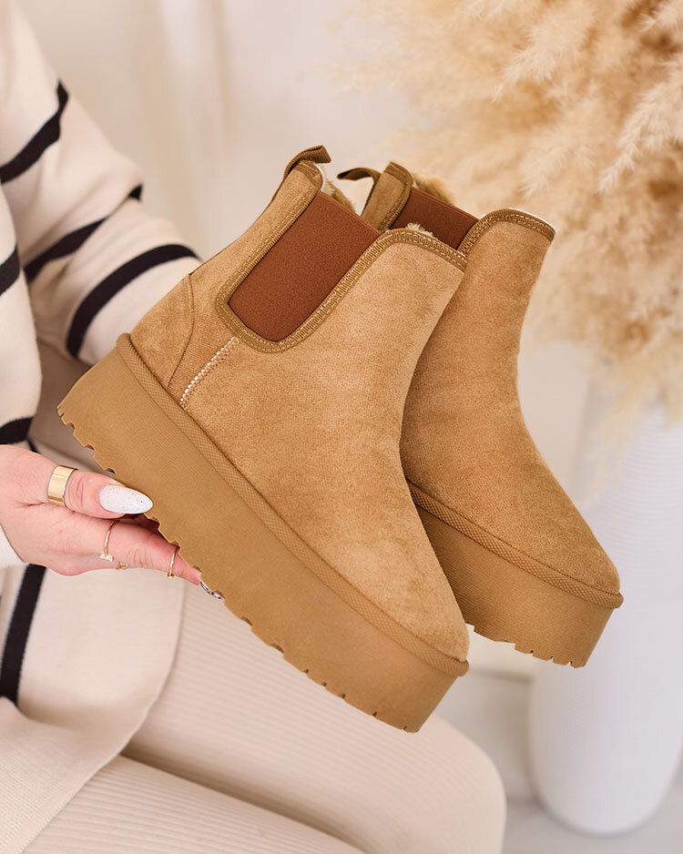 Royalfashion Brown women's platform snow boots Stiellsia