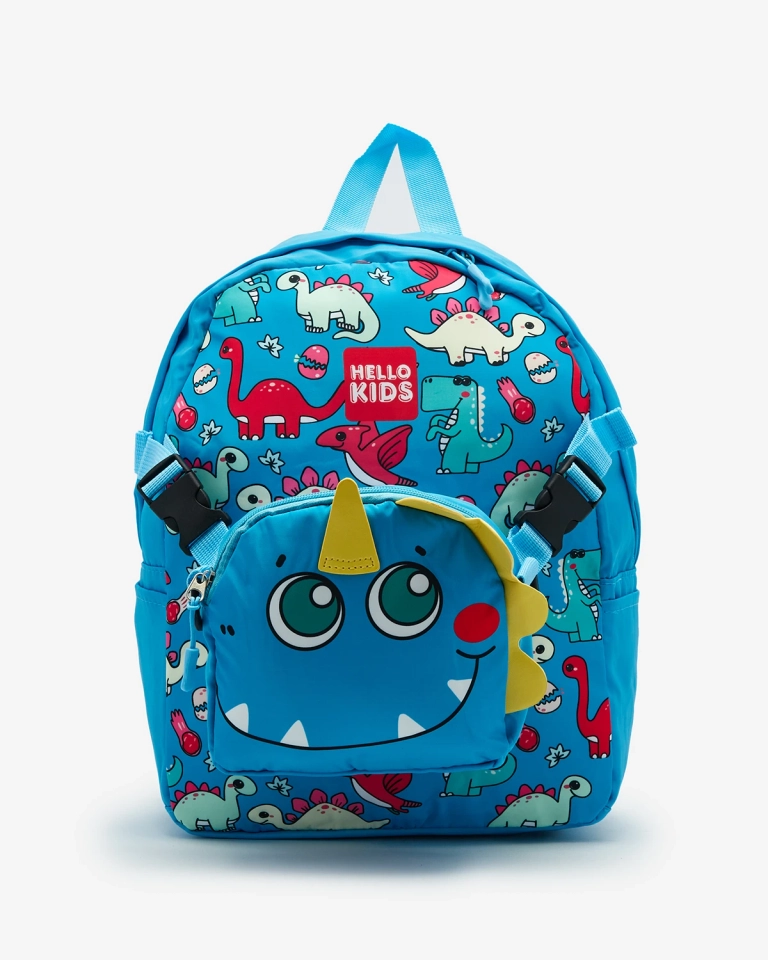 Royalfashion Синий детский рюкзак с маленькой сумочкой и принтом динозавров
