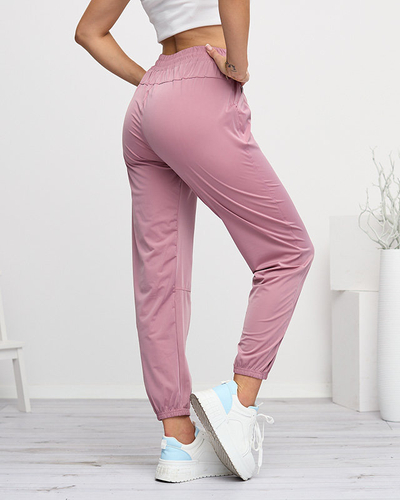 Dark pink women's joggers - Clothing