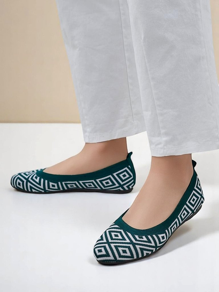 Royalfashion Fabric sieviešu baleta čības ar ģeometrisku rakstu Metric