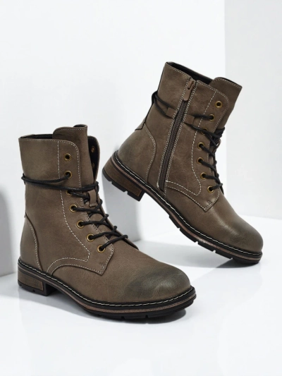 Eco-leather laced women's ankle boots Ravonna