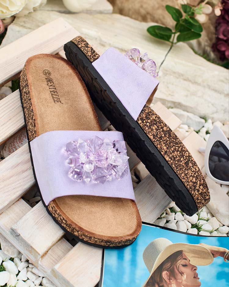 Royalfashion Sieviešu Villo flip-flops ar kristāliem