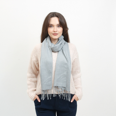 Classic dark gray women's slim single-color scarf - Accessories