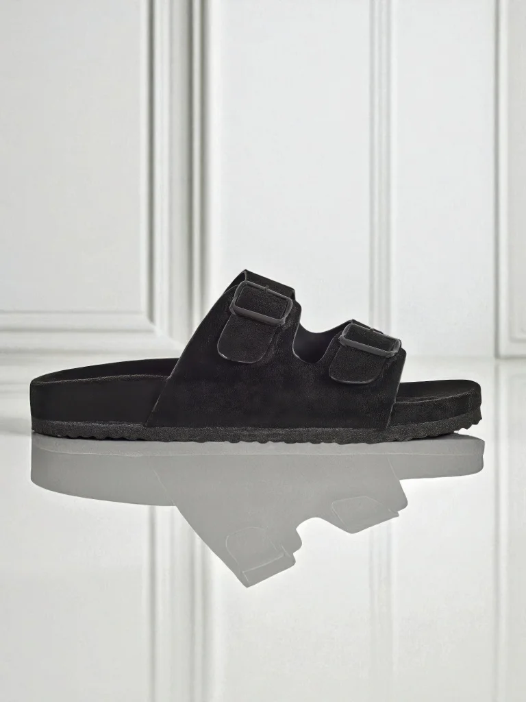 Royalfashion Women's Eco-Suede Sliders with Buckles Bella Duo