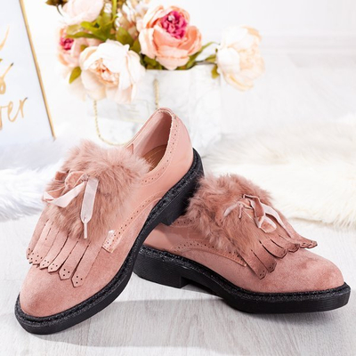 Pink women's shoes with Missuri fur - Shoes