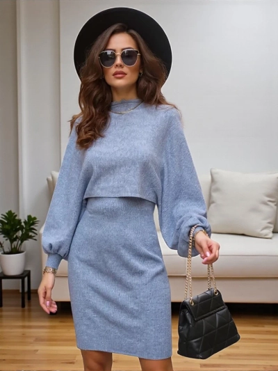 Royalfashion Sieviešu komplekts ar džemperi un kleitu