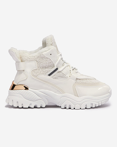 Белые женские спортивные кроссовки с мехом Sagglo- Footwear