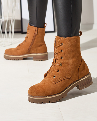 Brown women's trapper boots Priviea - Footwear