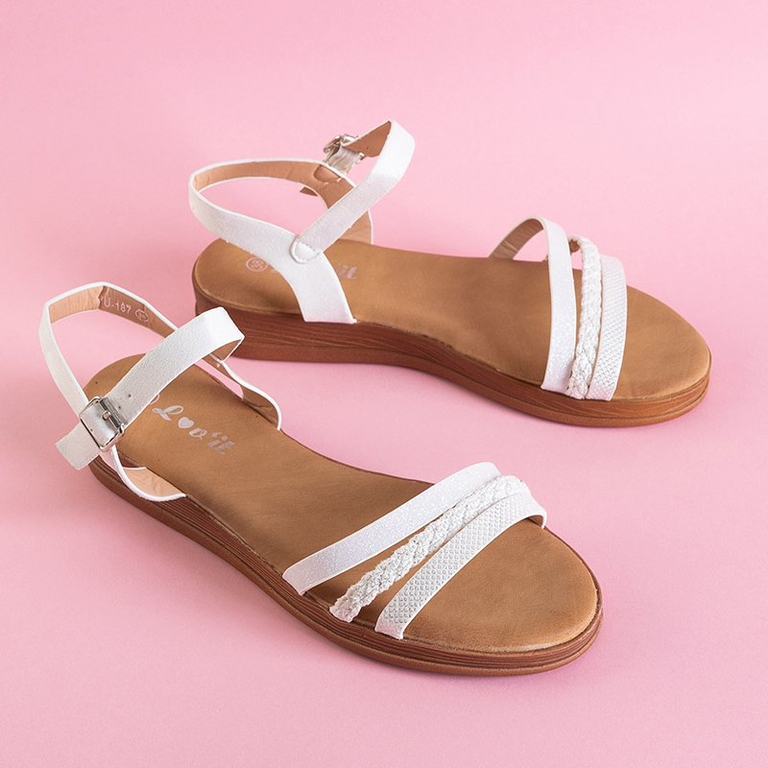 White women's sandals with glitter Melox - Shoes