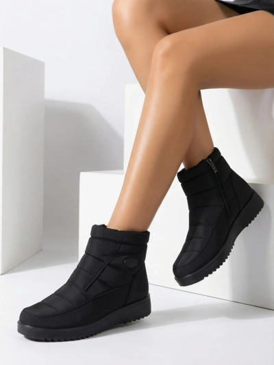 Женские Ботинки Athena Черные Из Ткани На Осень и Зиму