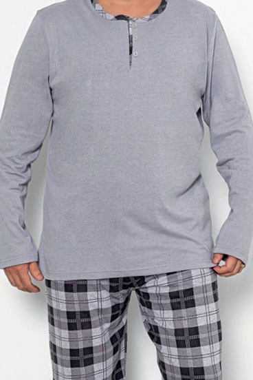 Royalfashion Men's checkered cotton pajamas PLUS SIZE