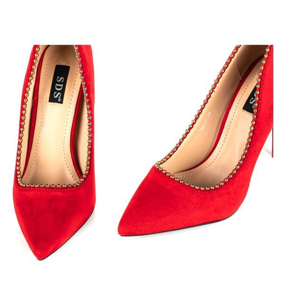 Czerwone czółenka na wysokiej szpilce Afrodyta - Obuwie