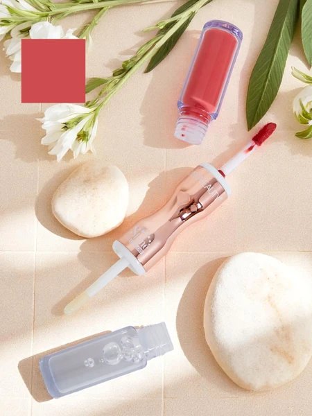 Lūpu krāsa un caurspīdīgs lūpu spīdums 2-vienā Vieglā rozā