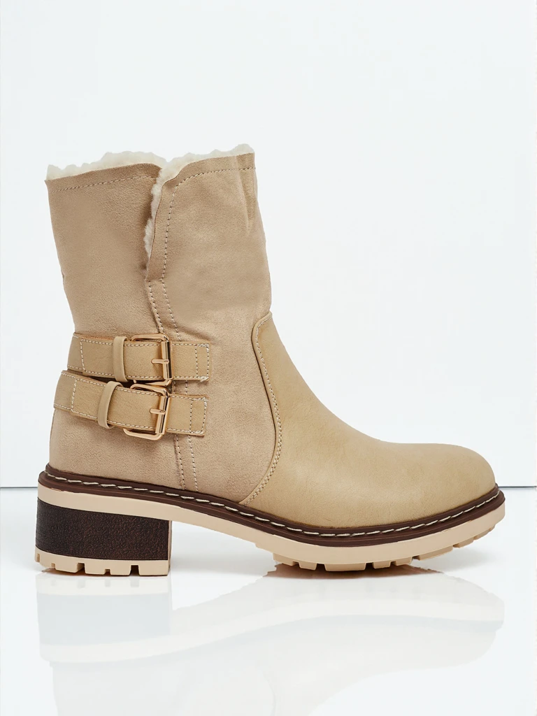 Kavira women's eco-leather ankle boots with fur