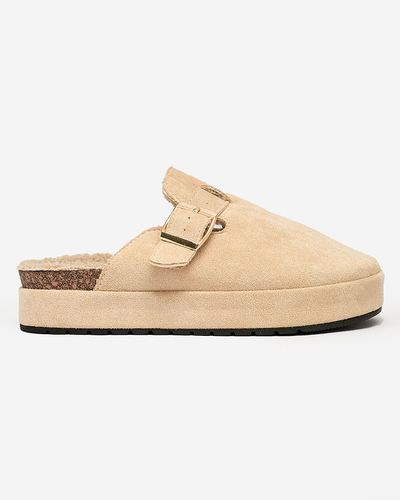 Royalfashion Women's slippers with sheepskin and buckle Kajis