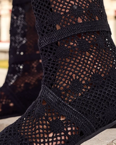 Royalfashion Sieviešu ažūra augstpapēžu zābaki Corinu