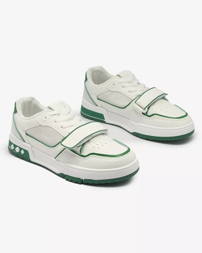 Women's sports sneakers in white and green color Xirrat- Footwear