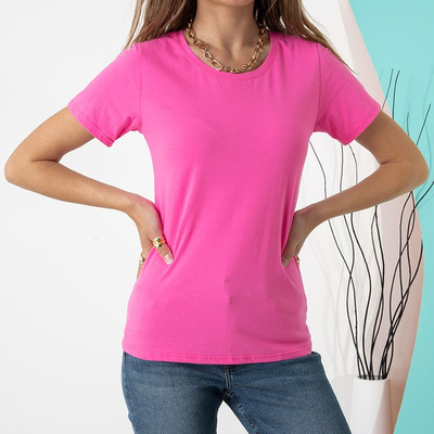 Women's Pink Cotton T-Shirt - Clothing