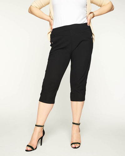 Черные женские тканевые шорты 3/4 PLUS SIZE - Одежда