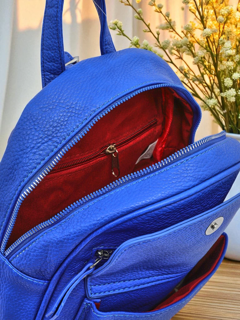 Plecak damski Ariadne Bianco Azzurro RoyalEco Królewska Moda 25x25x10