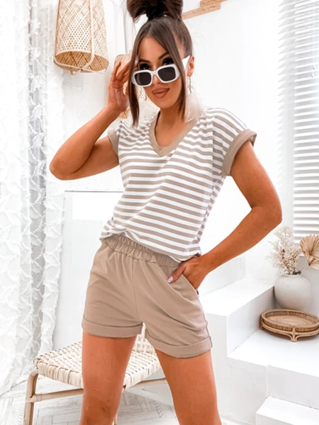 Royalfashion kokvilnas sieviešu svītrainais komplekts