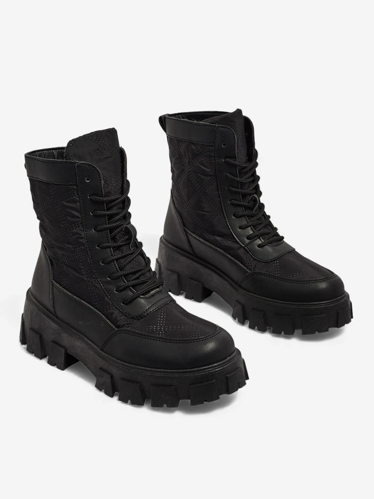 Eco-leather lace-up women's ankle boots Solvi