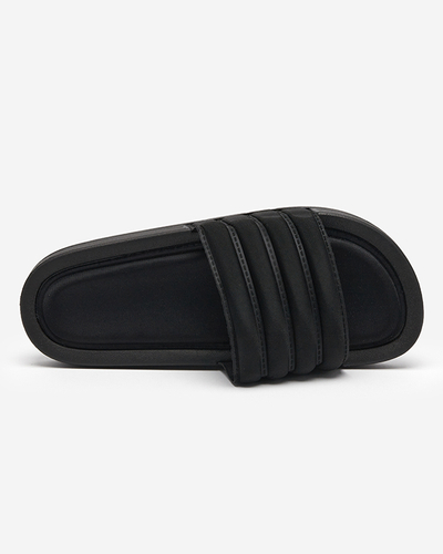 Women's striped slippers in black Lenira - Footwear