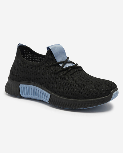 Black women's sports shoes with blue inserts Keteti - Footwear
