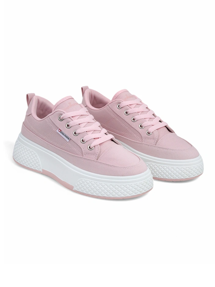 Aurora Rosa - Women's Pink Platform Sneakers Fabric Spring/Summer/Autumn