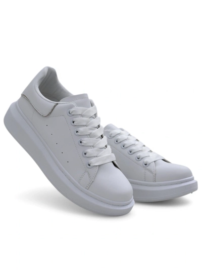 Athena White Eco-Leather Sport Sneakers