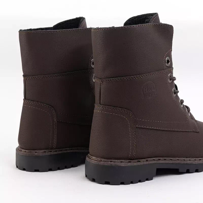 OUTLET Коричневые ботильоны на шнуровке Lika- Shoes