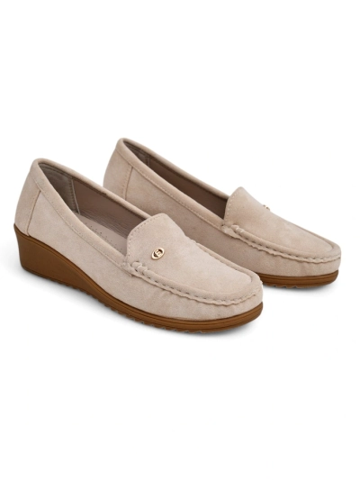 Royalfashion Women's moccasins on a low wedge Lepolt