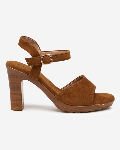 OUTLET Light brown women's sandals on the Karislo post - Footwear