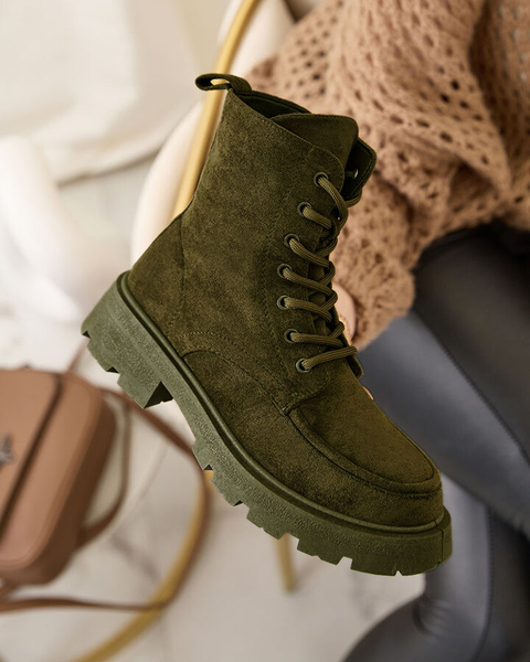 Royalfashion Green женские ботинки на шнуровке Oroccar