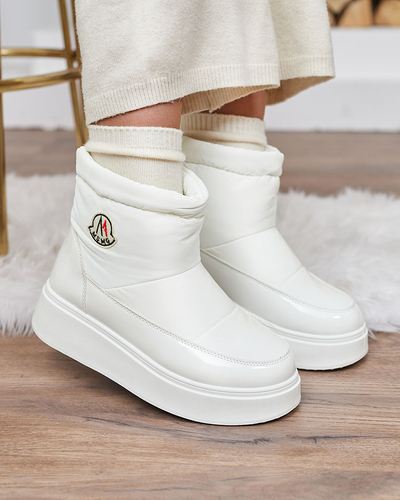 Royalfashion Women's slip-on snow boots in white color Ademra