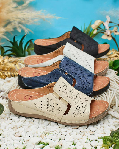 Royalfashion Sieviešu Mino flip-flops ar plakanu zoli
