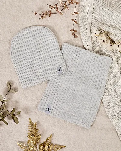 Royalfashion Winter universal set - beanie hat with a tube scarf