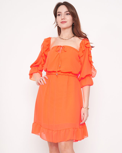 Orange neon women's Spanish dress - Clothing