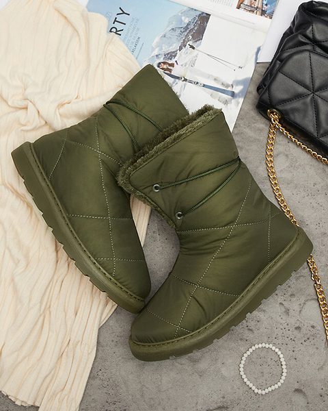 Темно-зеленая женская обувь a'la сноубутсы Amirfu- Footwear
