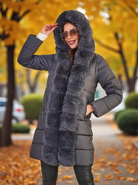 Royalfashion Sieviešu jaka ar atņemamām piedurknēm