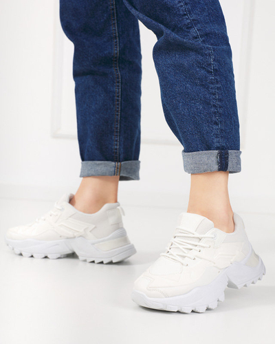 Women's white sports sneakers Bayart - Footwear