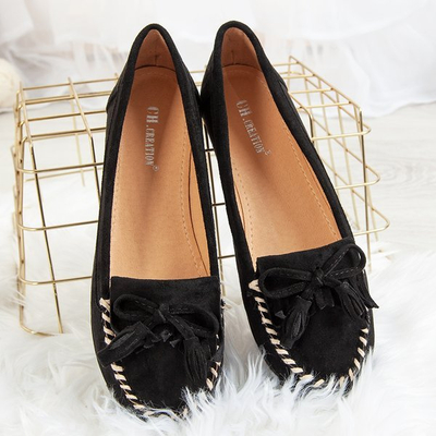 Black loafers on a flat Sinsej sole - Footwear