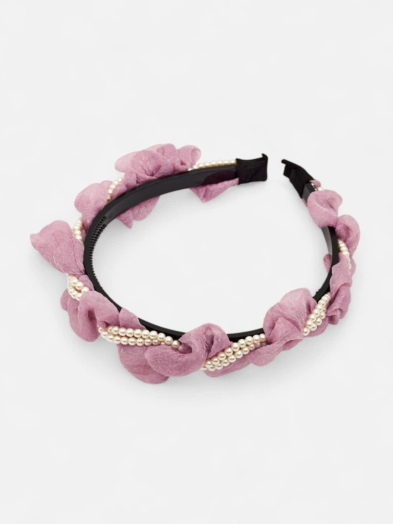 Royalfashion Headband with Ruching and Pearls